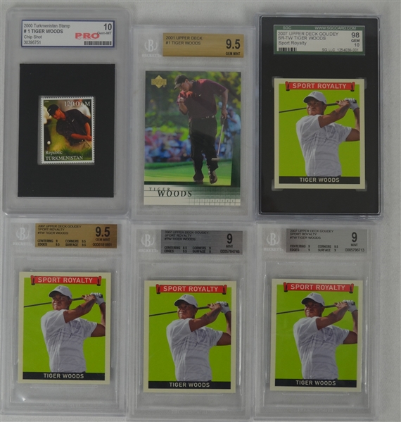 Tiger Woods Lot of 6 Graded Cards