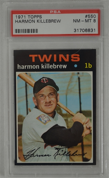 Harmon Killebrew 1971 Topps #550 Card Graded PSA 8 NM-MT