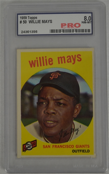 Willie Mays 1959 Topps #50 Card Graded NM-MT