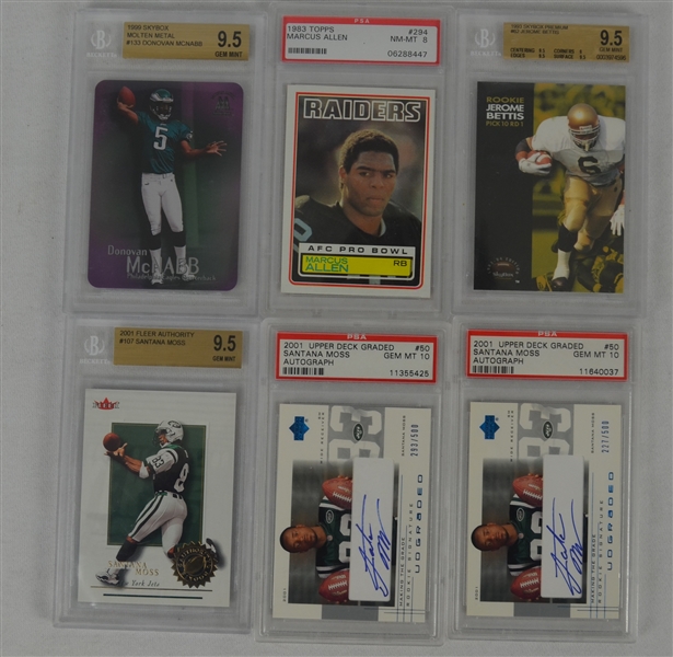 NFL Collection of 6 Graded Rookie Cards 