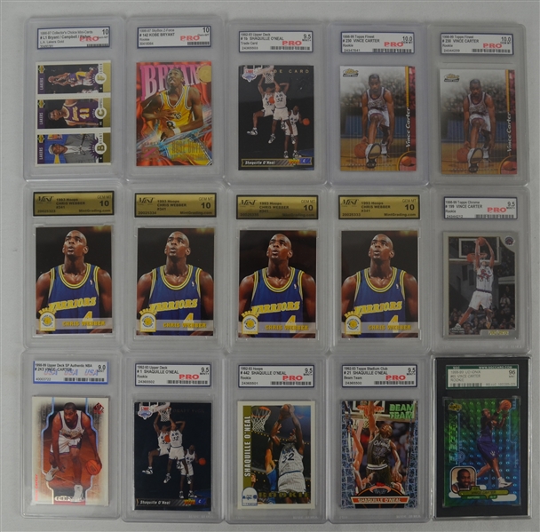 NBA Collection of 15 Graded Rookie Cards