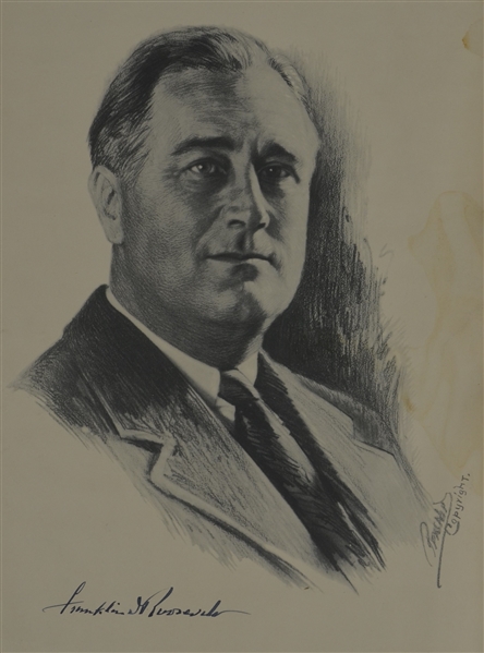 Franklin Roosevelt Autographed 1932 Presidential Campaign Poster