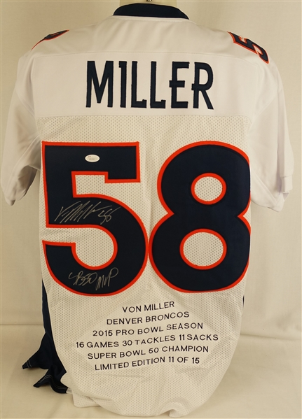 Von Miller 2016 Denver Broncos Super Bowl 50 MVP Autographed Jersey