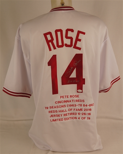 Pete Rose Autographed & Embroidered Cincinnati Reds Jersey