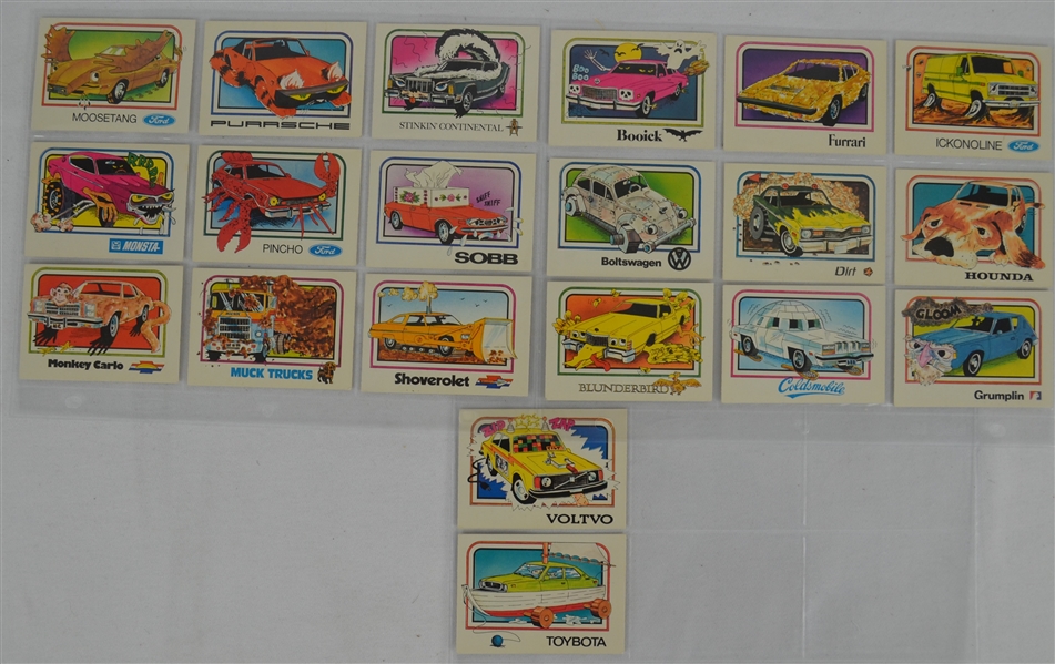 Vintage 1976 Krazy Cars Wonder Bread 20 Card Set
