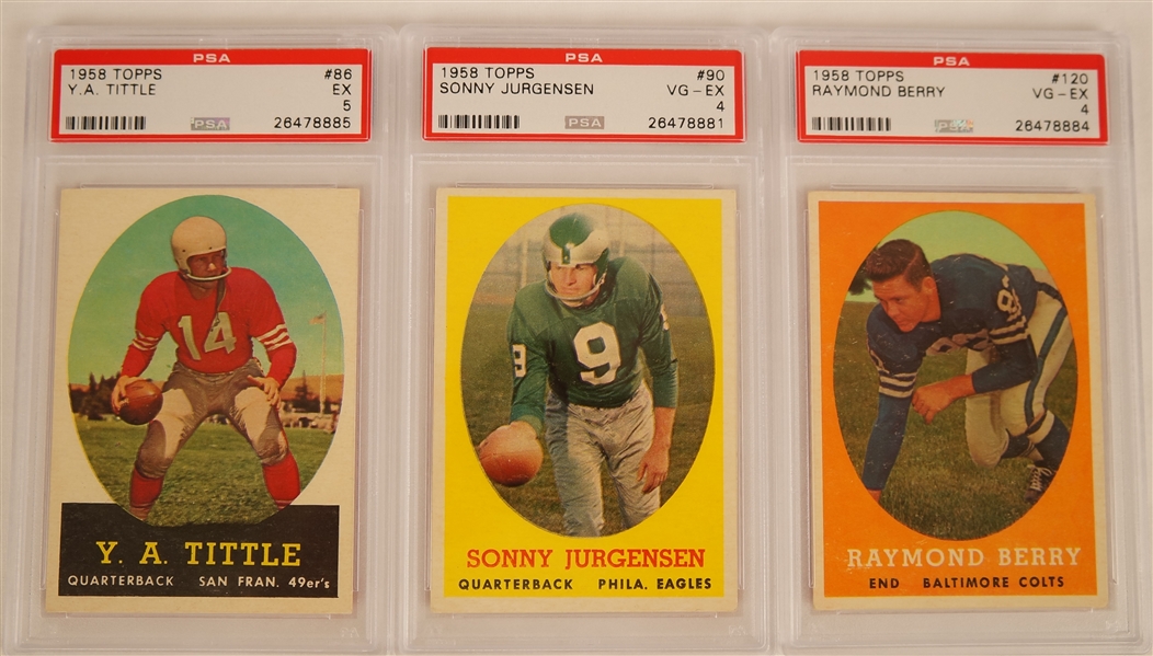 Vintage 1958 Topps PSA Graded Football Cards