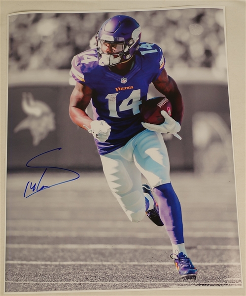 Stefon Diggs Minnesota Vikings Autographed 16x20 B/W Color Accent Photo