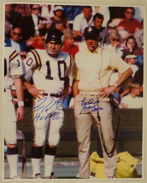 Bud Grant & Frank Tarkenton Minnesota Vikings Autographed 16x20 Photo