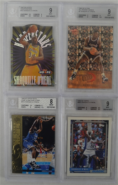 Shaquille ONeal Collection of 4 BGS Graded Basketball Cards 