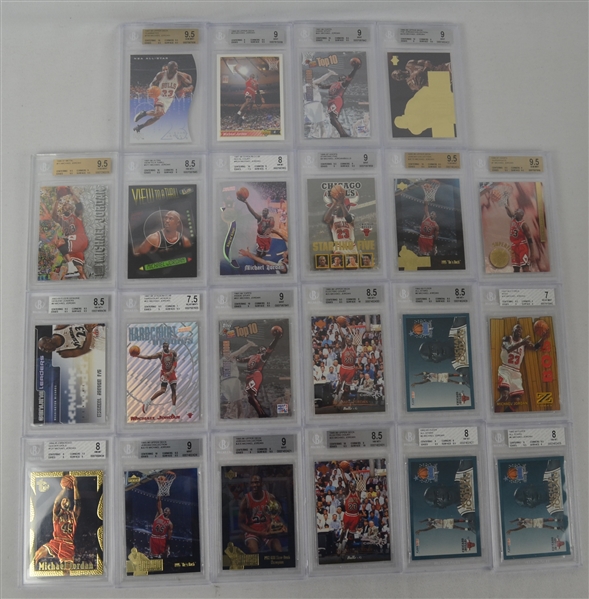Michael Jordan Collection of 22 BGS Graded Basketball Cards 