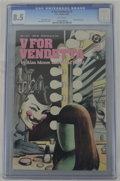 V for Vendetta 1988 Inagural Comic #1 CGC Graded 8.5