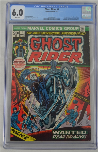 Ghost Rider 1973 Comic Book Inaugural Issue #1 CGC Graded 6.0