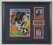 Walter Payton Autographed Sports Illustrated & Signed Card Framed Display