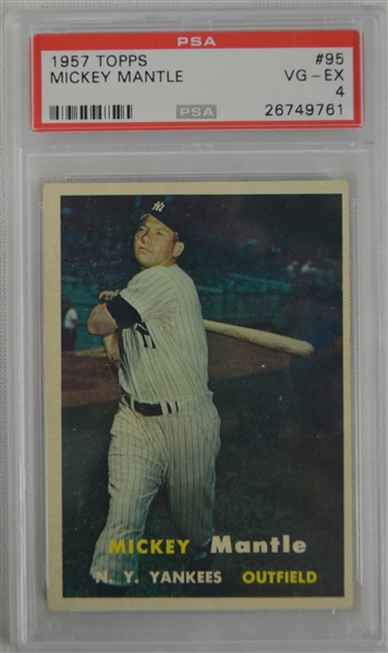 Mickey Mantle 1957 Topps Card PSA 4