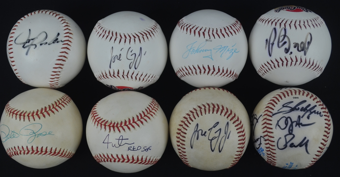 Collection of 8 Autographed Baseballs w/Pete Rose