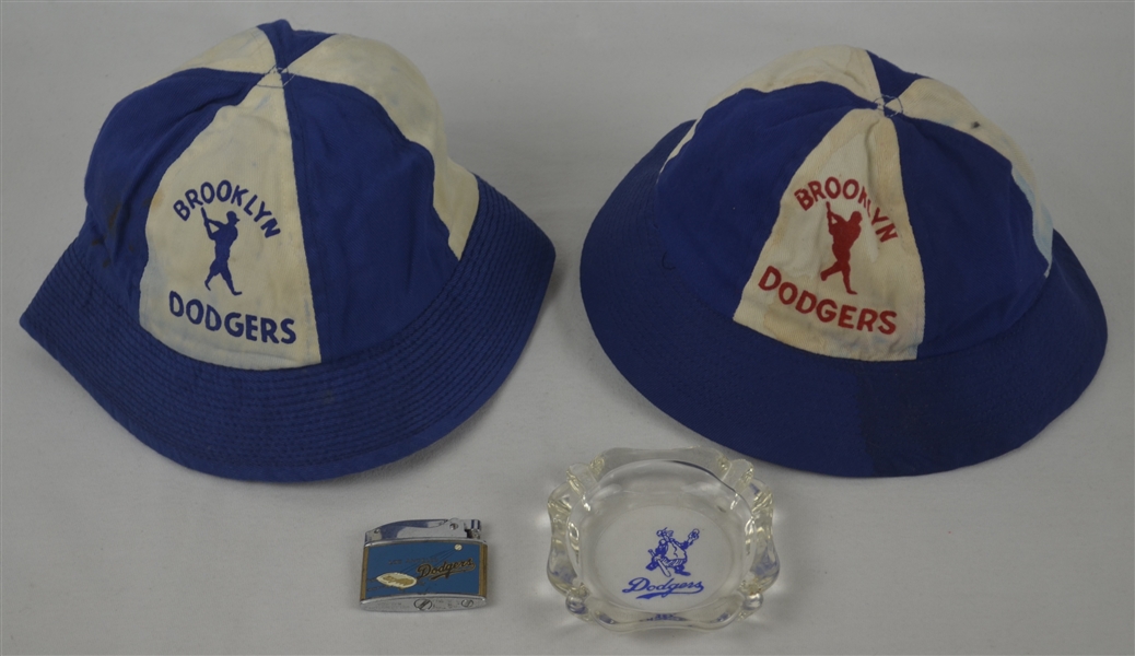 Brookly Dodgers Collection w/Vintage Hats Lighter & Ash Tray