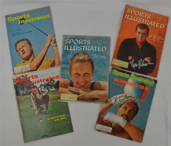Collection of 5 Autographed Sports Illustrated Magazines 