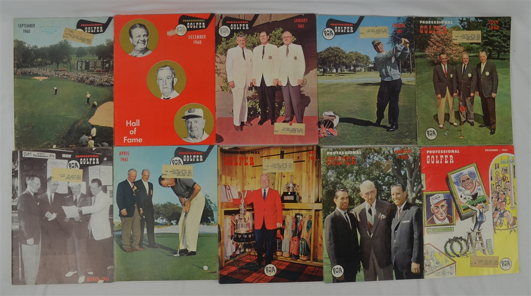 Professional Golfer 1960-1962 Collection of 10 Magazines