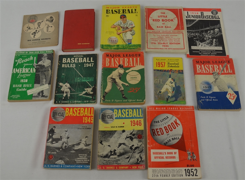 Collection of 13 Vintage 1930s-1950s Baseball Publications