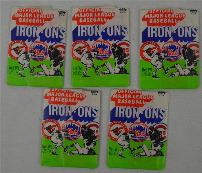 Vintage 1968 Fleer Iron On Unopened Lot of 5 Packs