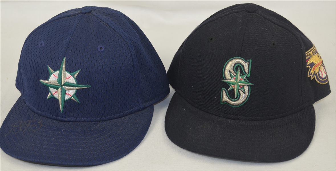 Bret Boone Lot of 2 Seattle Mariners Game Used & Autographed Hats 