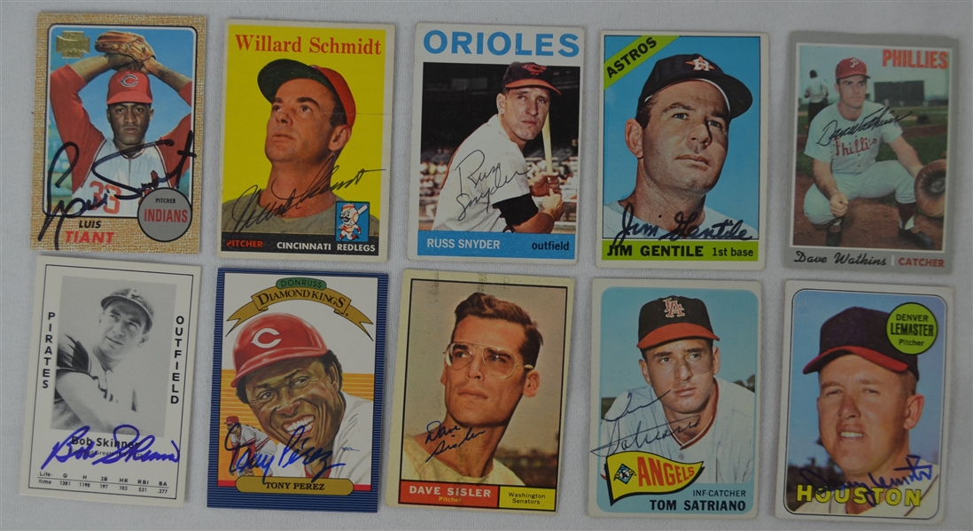 Vintage Collection of 10 Autographed Baseball Cards w/Tony Perez 