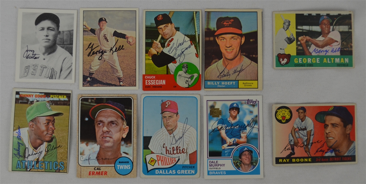 Vintage Collection of 10 Autographed Baseball Cards w/George Kell