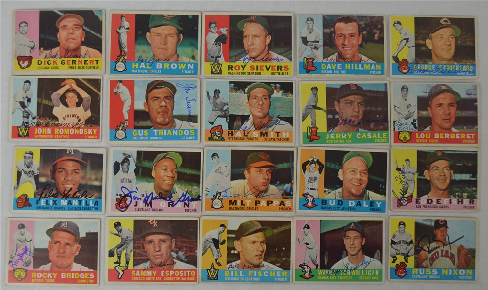 Vintage Collection of 20 Autographed 1960 Topps Baseball Cards 