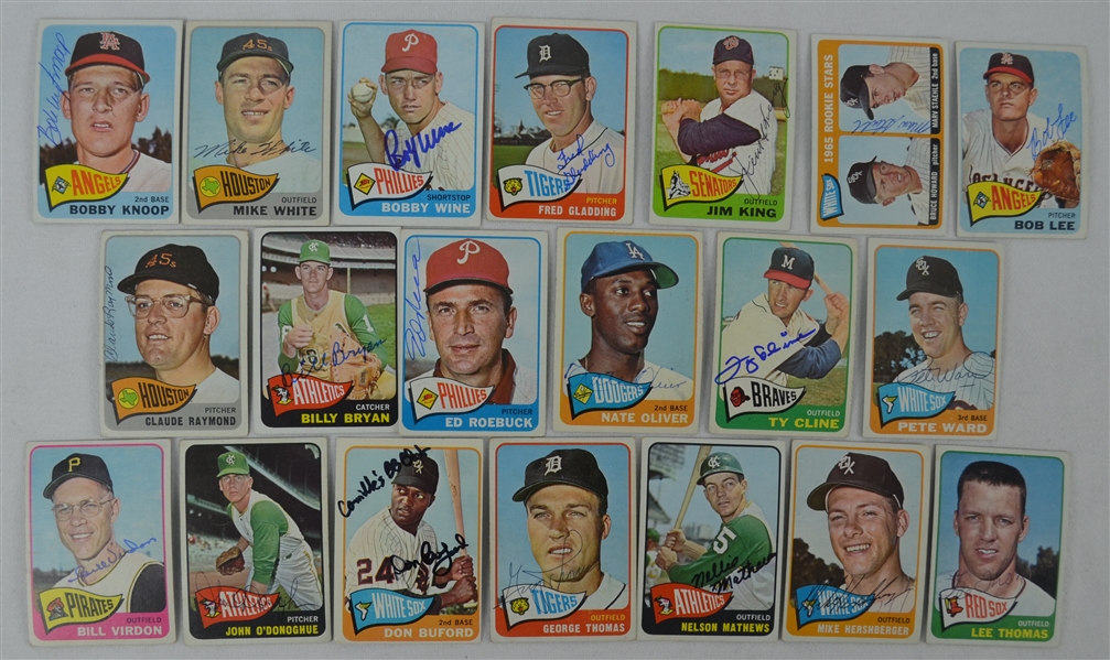 Vintage Collection of 20 Autographed 1965 Topps Baseball Cards 