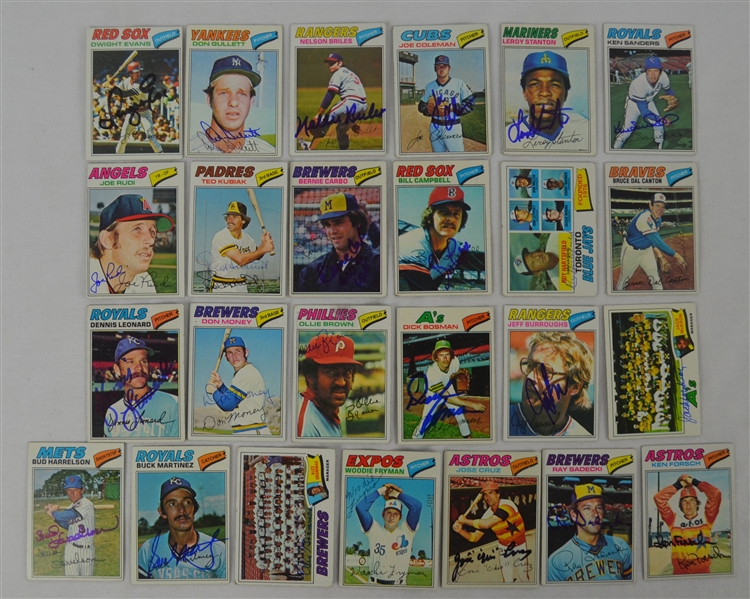 Vintage Collection of 25 Autographed 1976 Topps Baseball Cards 