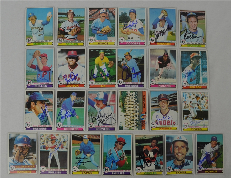 Vintage Collection of 25 Autographed 1979 Topps Baseball Cards 