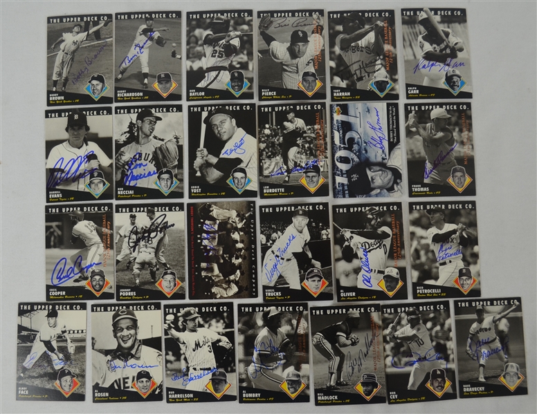 Vintage Collection of 25 Autographed 1994 UD Heroes Baseball Cards 