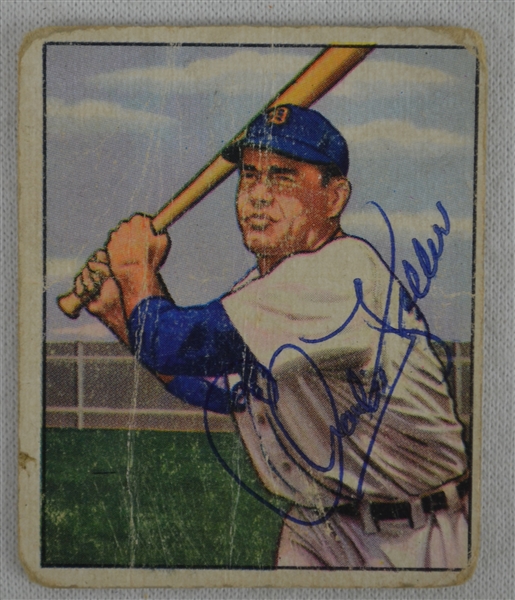 Charlie Keller Autographed 1950 Bowman Card