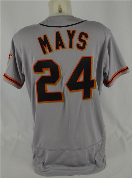 Willie Mays Autographed & Inscribed Authentic San Francisco Giants Jersey