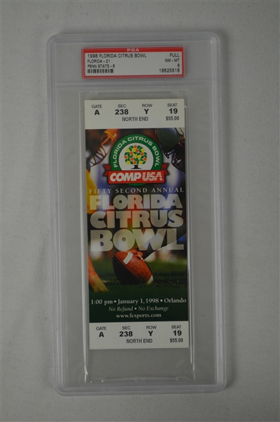 Citrus Bowl Game 1998 Full PSA Graded Ticket Florida vs Penn State