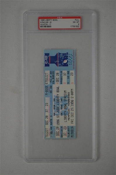 Liberty Bowl Game 1996 Full PSA Graded Ticket Syracuse vs Houston
