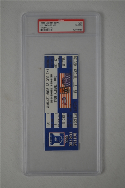 Liberty Bowl Game 2000 Full PSA Graded Ticket Colorado State vs Louisville