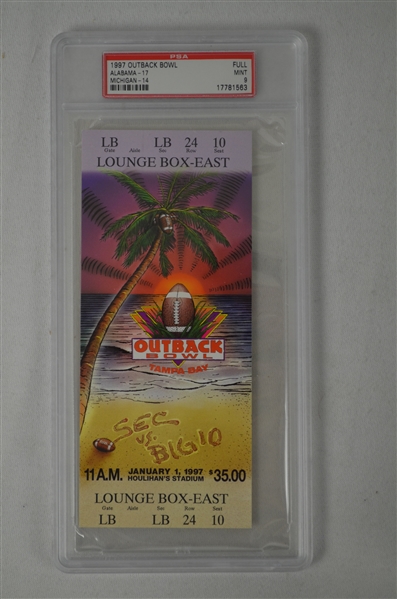 Outback Bowl Game 1997 Full PSA Graded Ticket 