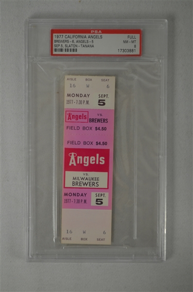 California Angels 1977 Full PSA Graded Ticket