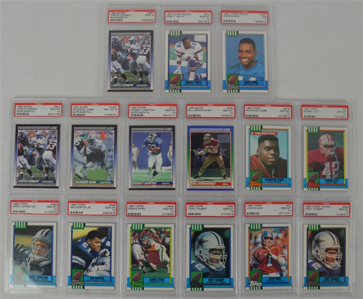 1990 Topps & Score Football Collection of 15 PSA Graded Cards
