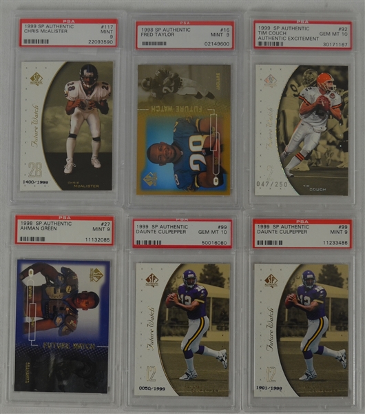 1998-99 SP Authentic Football Collection of 6 PSA Graded Cards