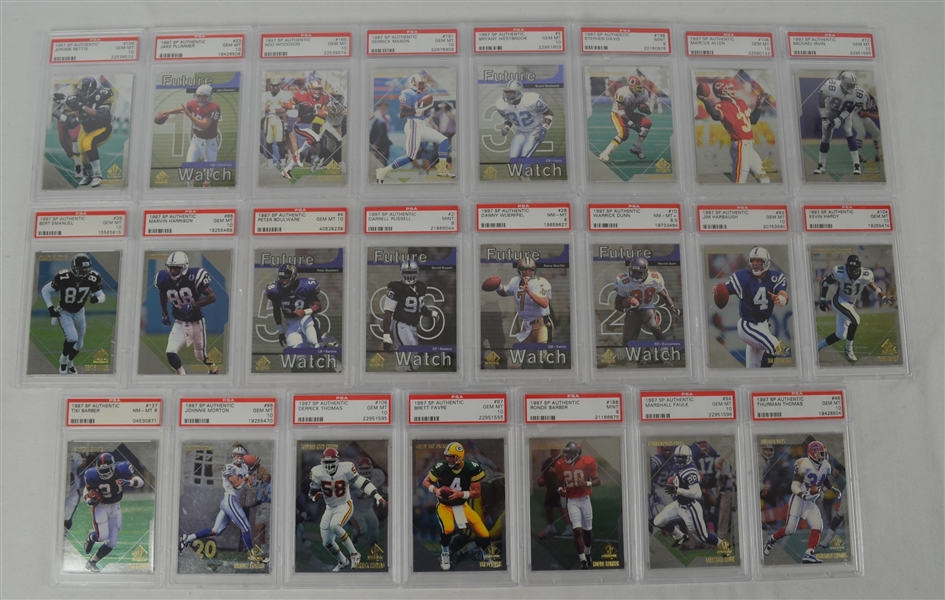 1997 SP Authentic Football Collection of 23 PSA Graded Cards