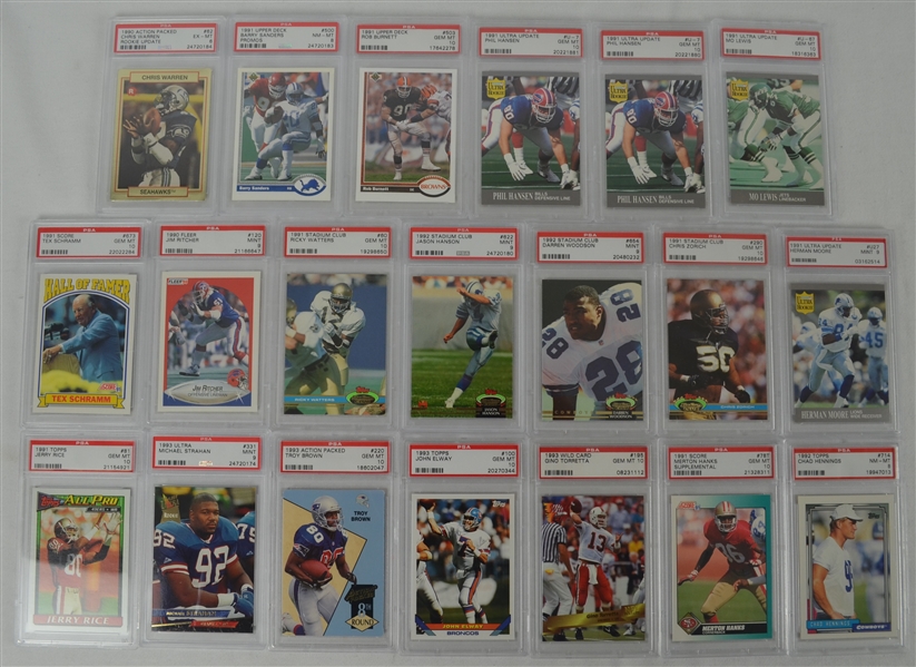 1990-1993 Football Collection of 20 PSA Graded Cards