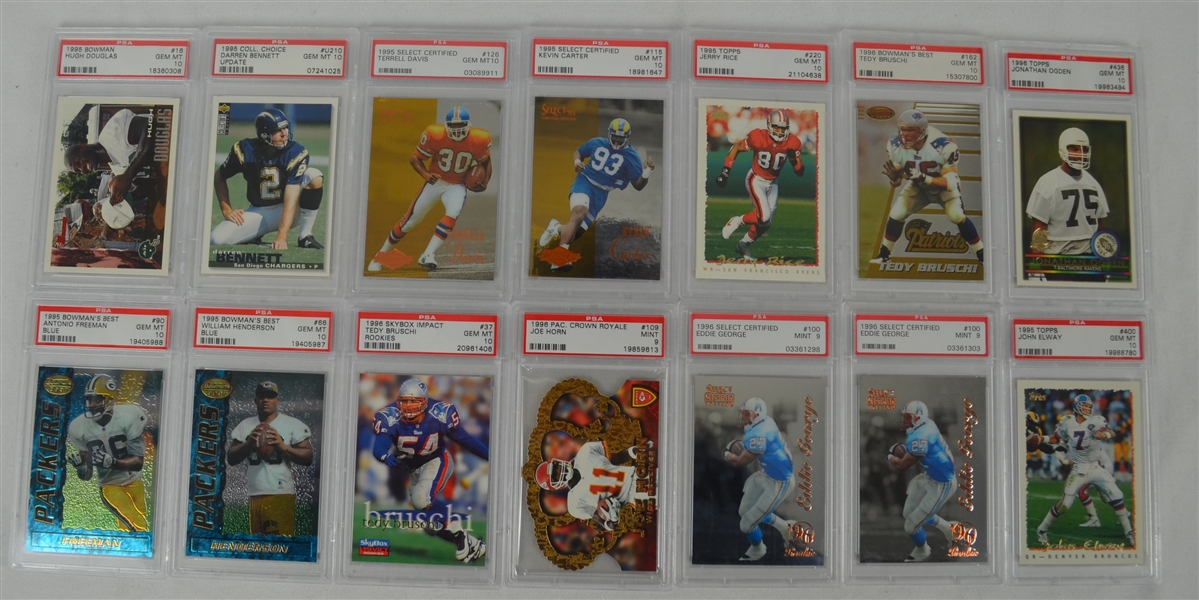 1995-1996 Football Collection of 14 PSA Graded Cards