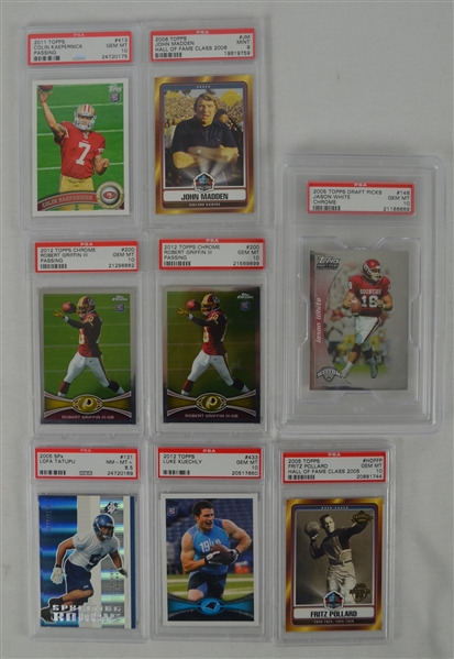2005-2012 Football Collection of 8 PSA Graded Cards