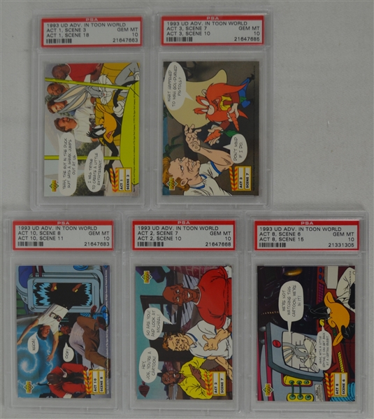 1993 Upper Deck Adventures in Toon World Collection of 5 PSA Graded Cards