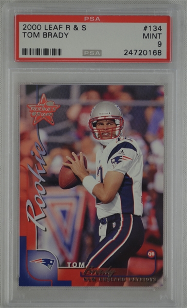 Tom Brady 2000 Leaf Rookies & Stars #134 PSA 9 Rookie Card #829/1000
