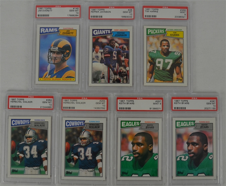 1987 Topps Football Collection of 7 PSA Graded Cards