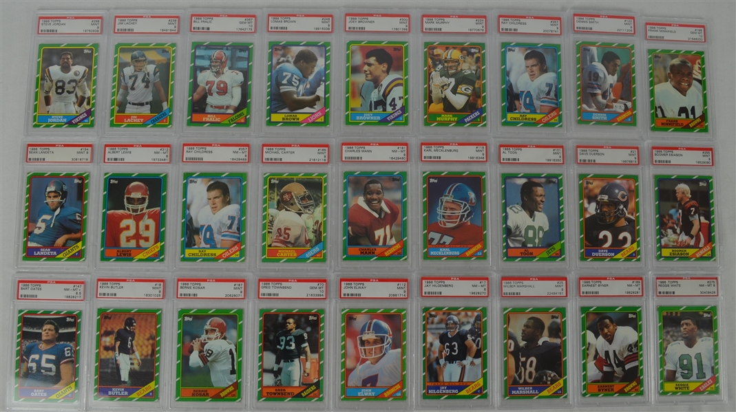 1986 Topps Football Collection of 27 PSA Graded Cards