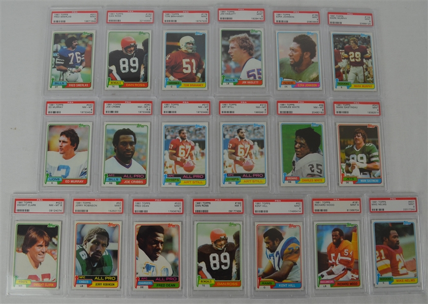 1981 Topps Football Collection of 19 PSA Graded Cards 